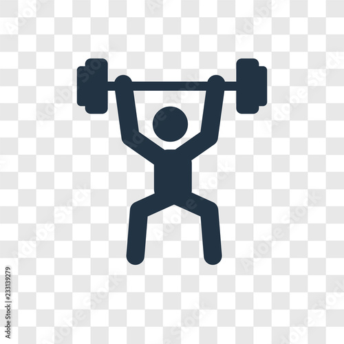 Weightlifter vector icon isolated on transparent background, Weightlifter transparency logo design