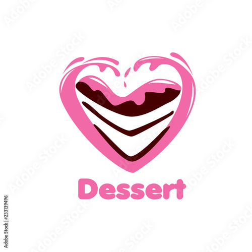 sign in the form of sweet food. Vector illustration.