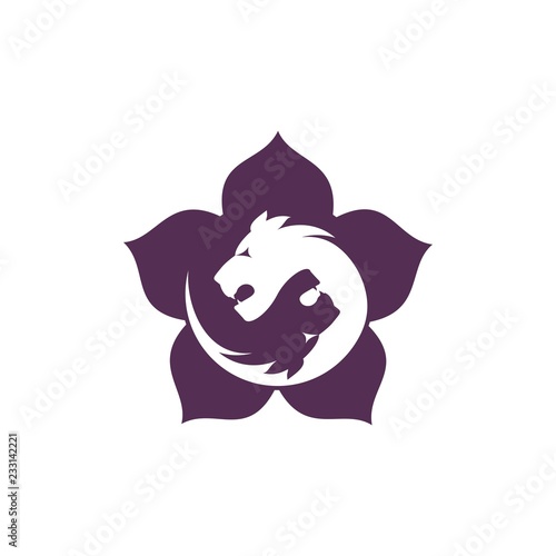 flower lotus lion yin yang white space negative space