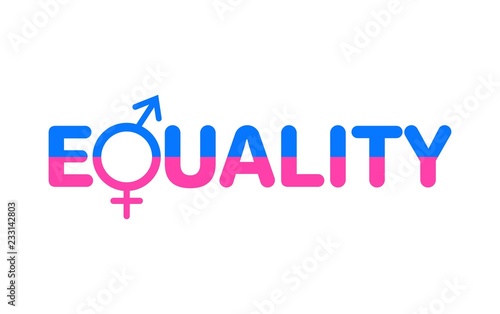 Gender Equality concept. Pink and blue male and female logos. 