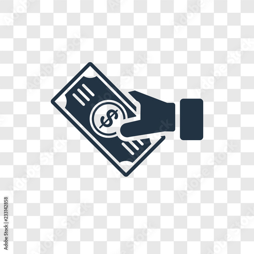Dollar vector icon isolated on transparent background, Dollar transparency logo design