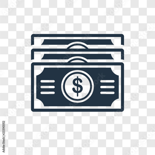 Dollar vector icon isolated on transparent background, Dollar transparency logo design