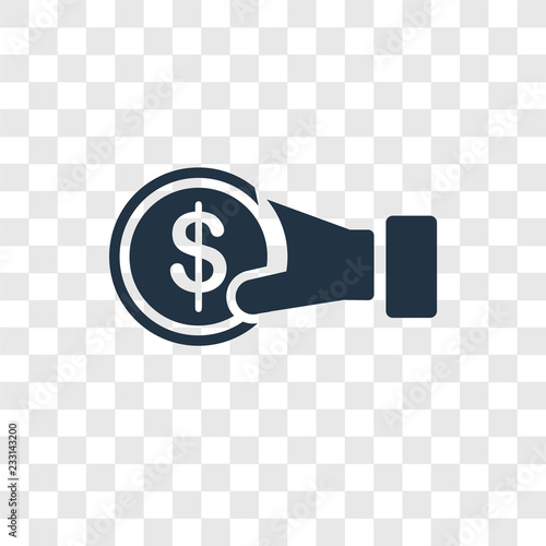 Coin vector icon isolated on transparent background, Coin transparency logo design
