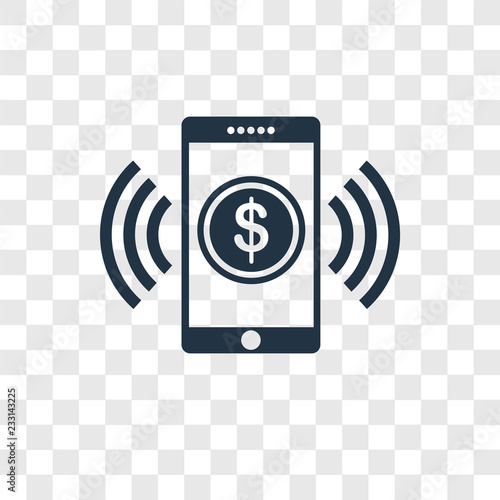 Mobile money vector icon isolated on transparent background, Mobile money transparency logo design