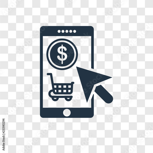 Online shop vector icon isolated on transparent background, Online shop transparency logo design