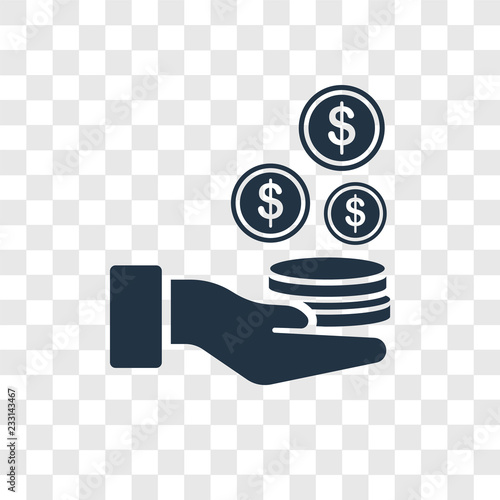 Coin vector icon isolated on transparent background, Coin transparency logo design