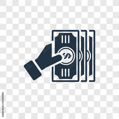 Money vector icon isolated on transparent background, Money transparency logo design
