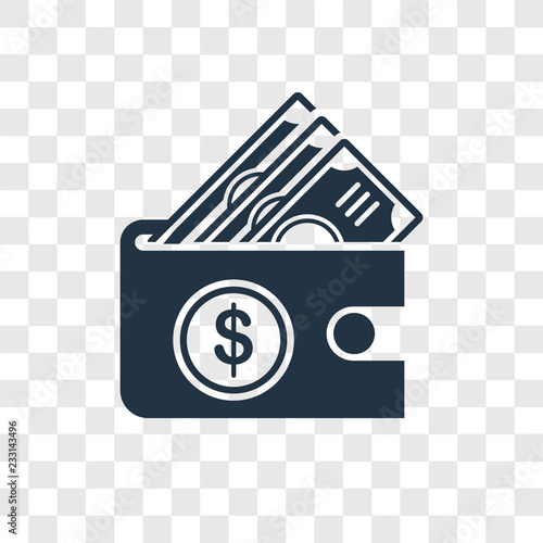 Wallet vector icon isolated on transparent background, Wallet transparency logo design