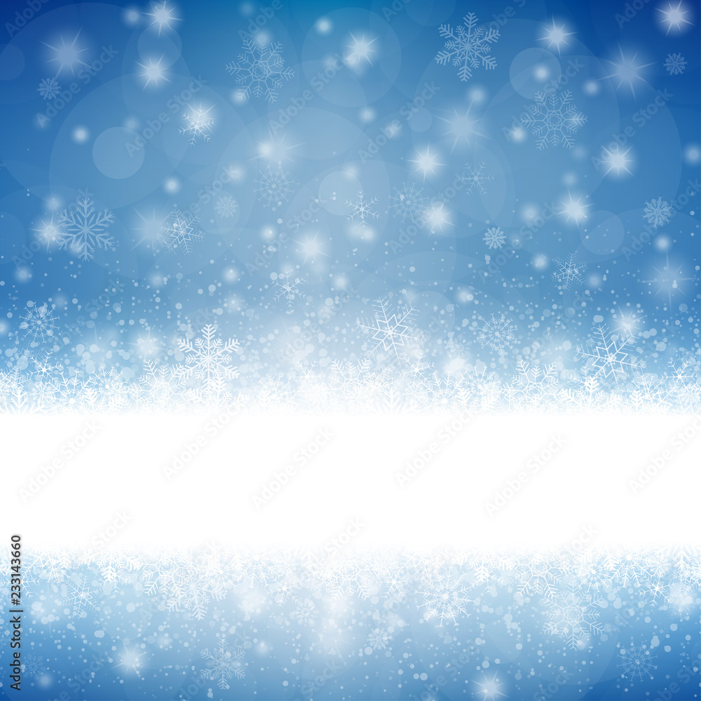 snow flakes background with banner