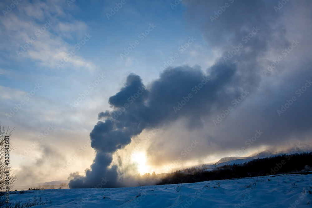 Geysir - Island im Winter