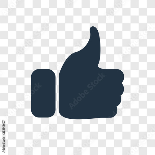 Like vector icon isolated on transparent background, Like transparency logo design