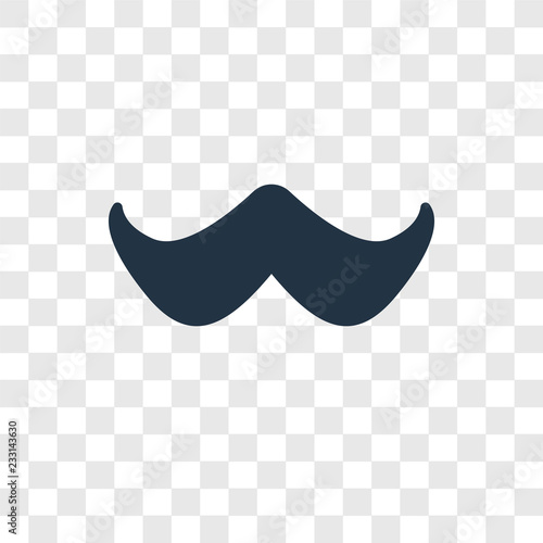 Moustache vector icon isolated on transparent background, Moustache transparency logo design