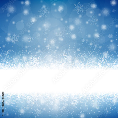 snow flakes background with banner