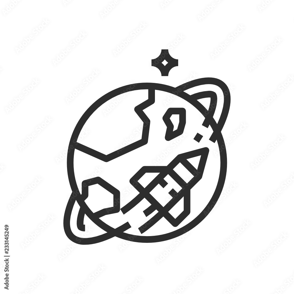 Illustration of rocket launch logo design template Illustration of rocket launch logo design template