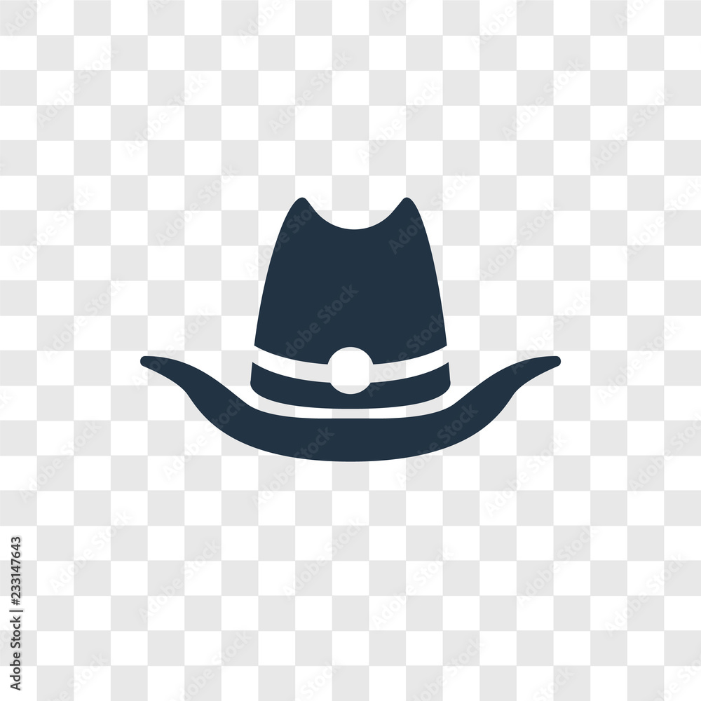 Cowboy hat vector icon isolated on transparent background, Cowboy hat  transparency logo design Stock Vector | Adobe Stock