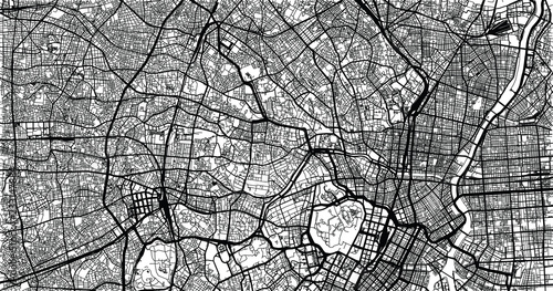 Canvas Print Urban vector city map of Tokyo, Japan