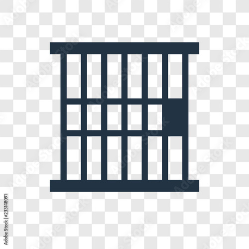 Jail vector icon isolated on transparent background, Jail transparency logo design