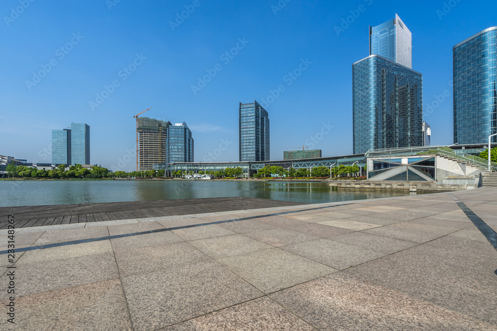 empty and modern square in modern city.