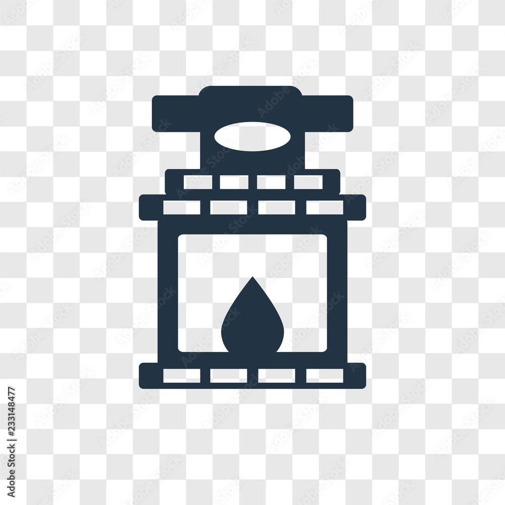 Fireplace vector icon isolated on transparent background, Fireplace transparency logo design