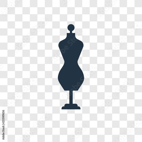 Couture mannequin vector icon isolated on transparent background, Couture mannequin transparency logo design