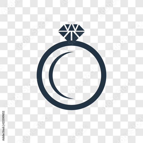 Diamond ring vector icon isolated on transparent background, Diamond ring transparency logo design