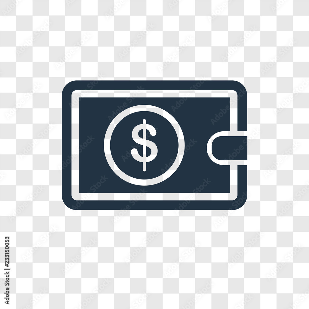 Wallet vector icon isolated on transparent background, Wallet transparency logo design Wallet vector icon isolated on transparent background, Wallet transparency logo design