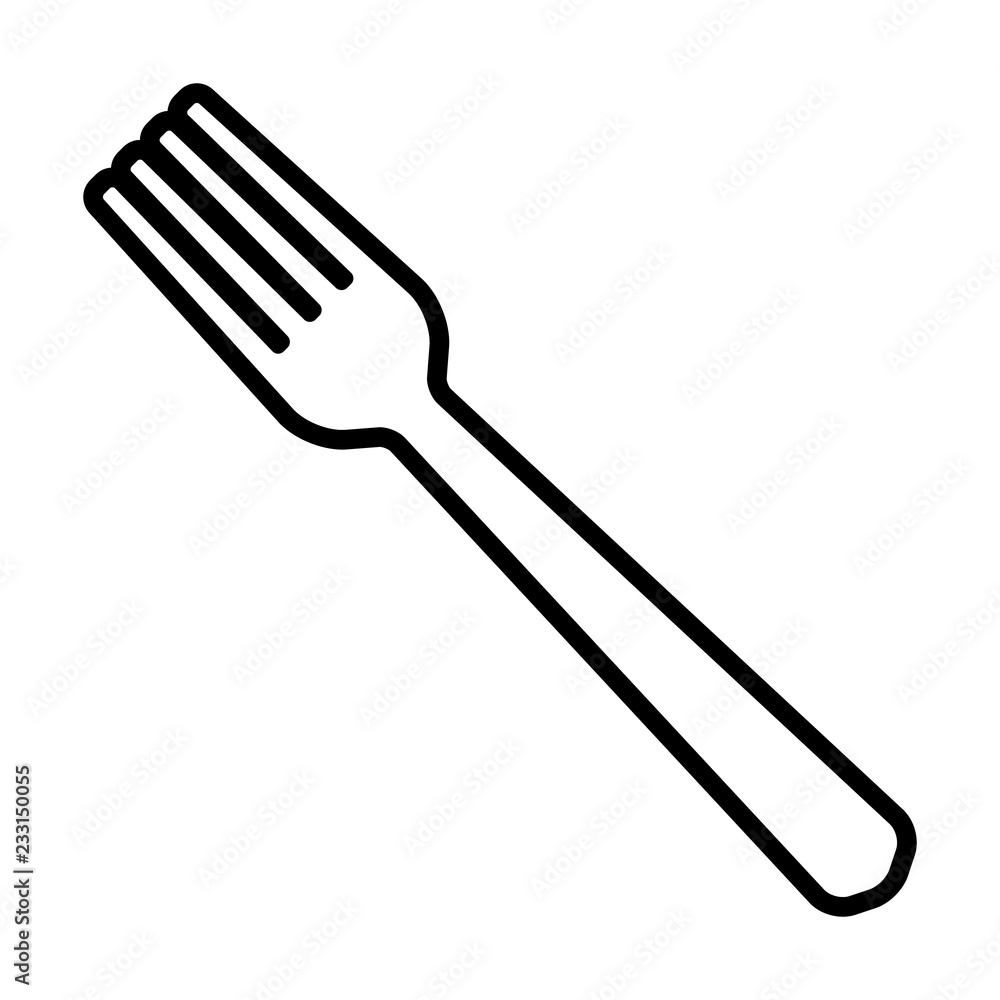 Fork - a silverware utensil for eating line art vector icon for food apps and websites Fork - a silverware utensil for eating line art vector icon for food apps and websites