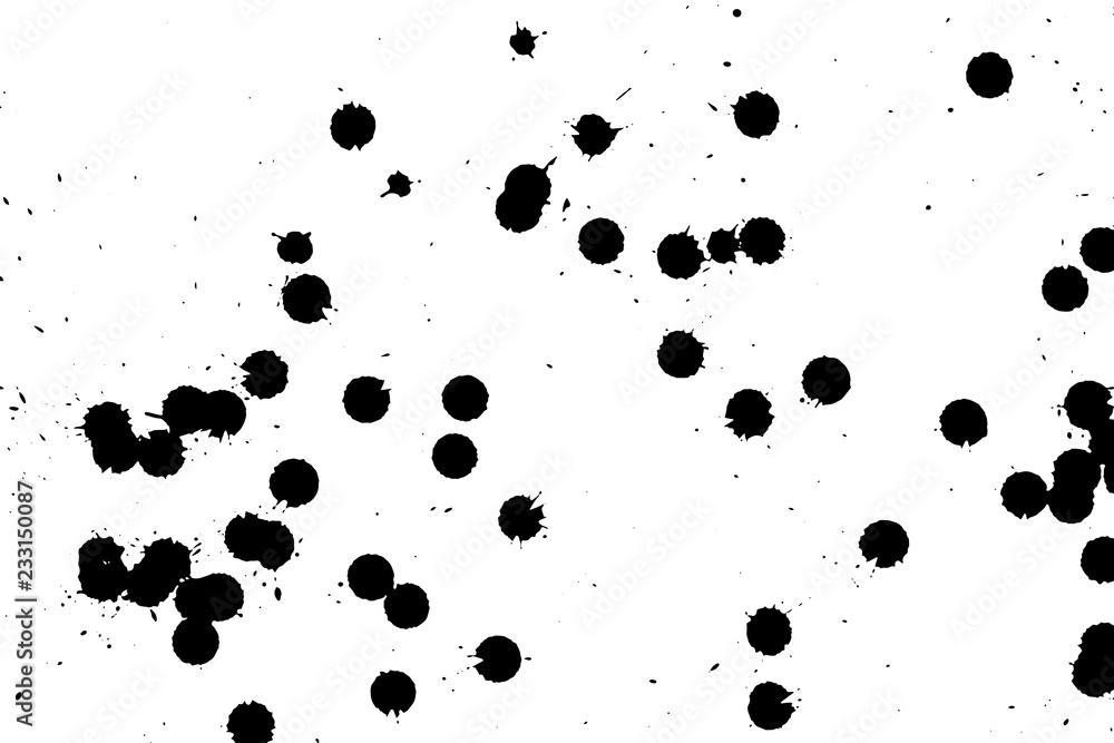 Ink grunge drops texture. Black hand drawn splashes and stains on white background. Ink grunge drops texture. Black hand drawn splashes and stains on white background.