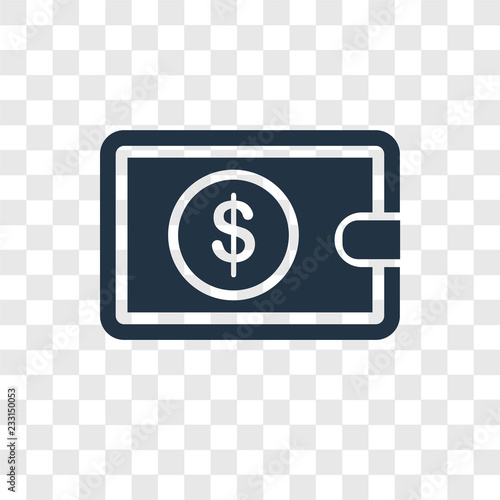 Wallet vector icon isolated on transparent background, Wallet transparency logo design