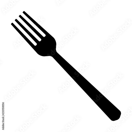 Murais de parede Fork - a silverware utensil for eating flat vector icon for food apps and websit