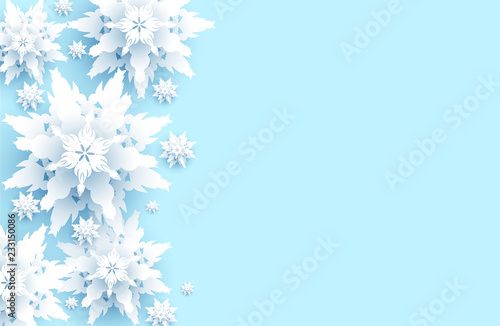 Big snowflakes on light blue