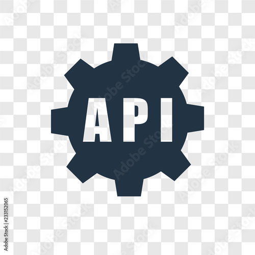 Api vector icon isolated on transparent background, Api transparency logo design