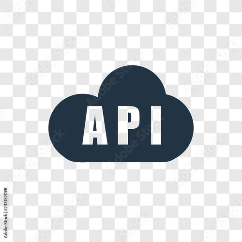 Api vector icon isolated on transparent background, Api transparency logo design