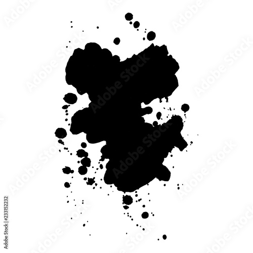 Abstract black ink blot background. Vector illustration. Grunge texture for cards and flyers design.