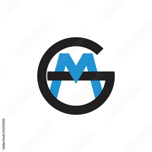 letters gm linked logo vector
