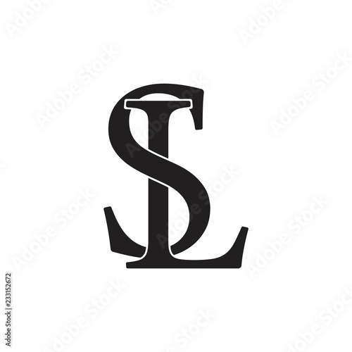 Tableau sur toile letters sl linked logo vector