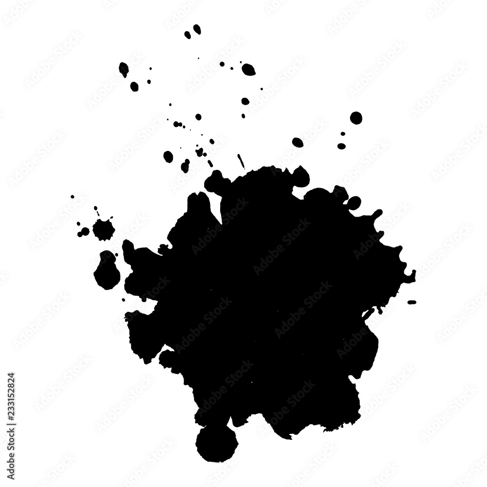 Abstract black ink blot background. Vector illustration. Grunge texture for cards and flyers design.