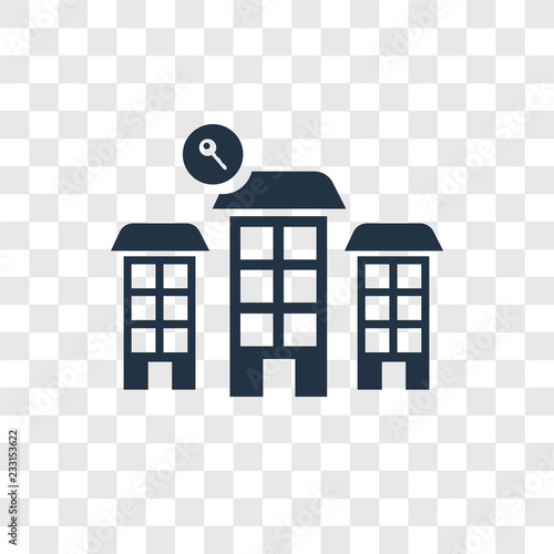 Skyscraper vector icon isolated on transparent background, Skyscraper transparency logo design