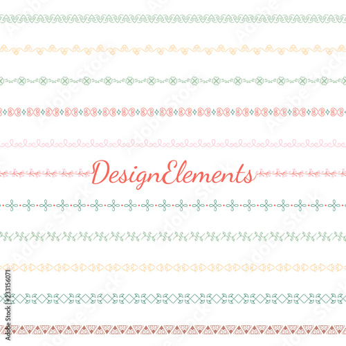 Collection of divider design element vectors