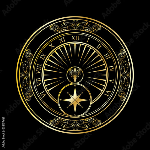 Sundial golden background