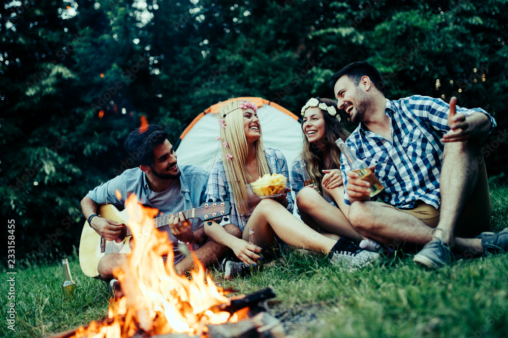 Fototapeta premium Beautiful young women spending time in nature