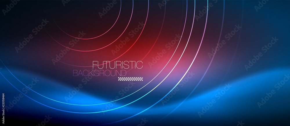 Neon glowing circles background Neon glowing circles background