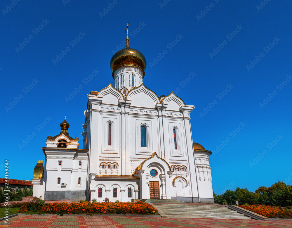 Saint Elisabeth church cathedral in far east city Khabarovsk