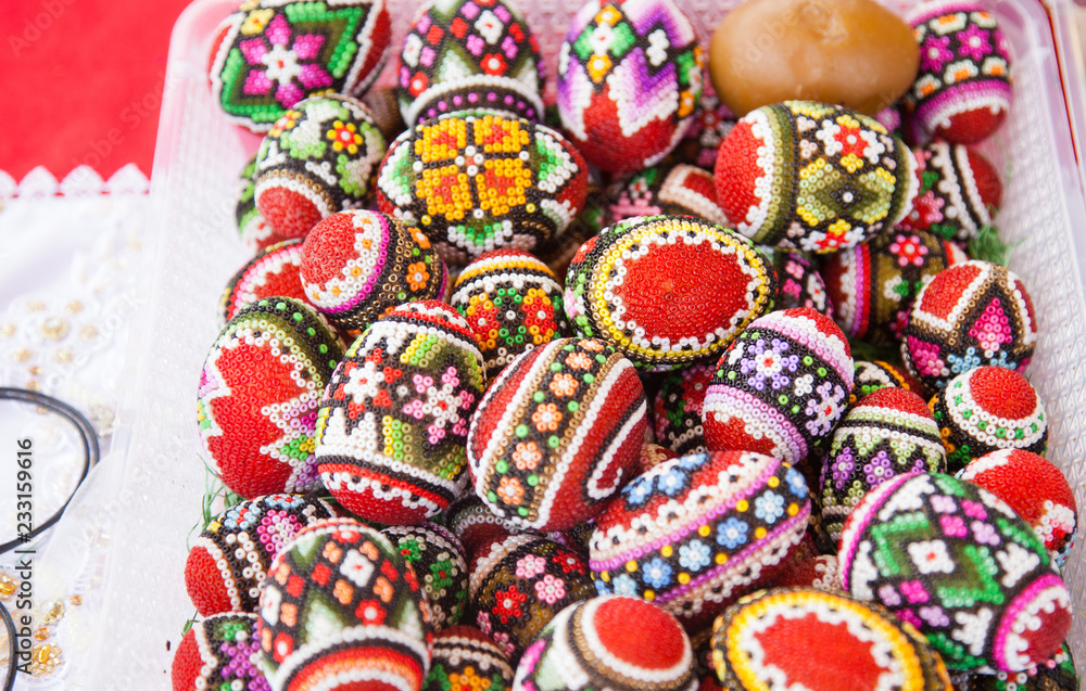 traditional painted eggs from Bucovina region,  Romania