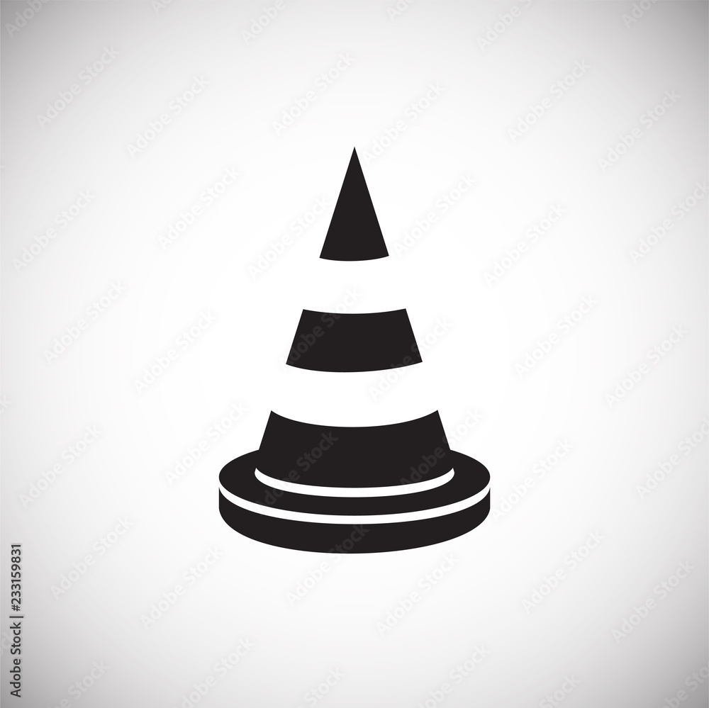 Safety cone on white background icon