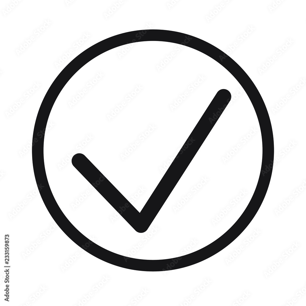 Tick icon vector symbol, checkmark isolated on white background Tick icon vector symbol, checkmark isolated on white background