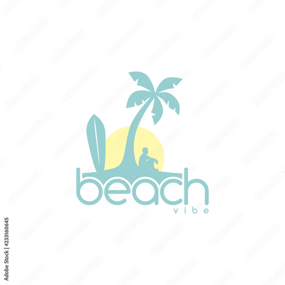 tropical island beach vacation sign symbol