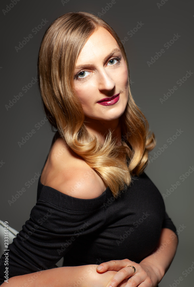 Woman portrait with perfect hair and make-up blonde Woman portrait with perfect hair and make-up blonde