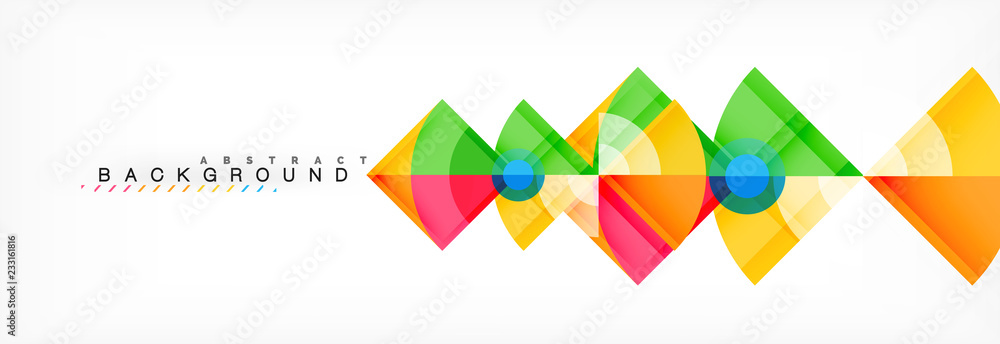 Triangles and circle geometric background