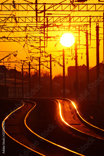 Sunset on the railway